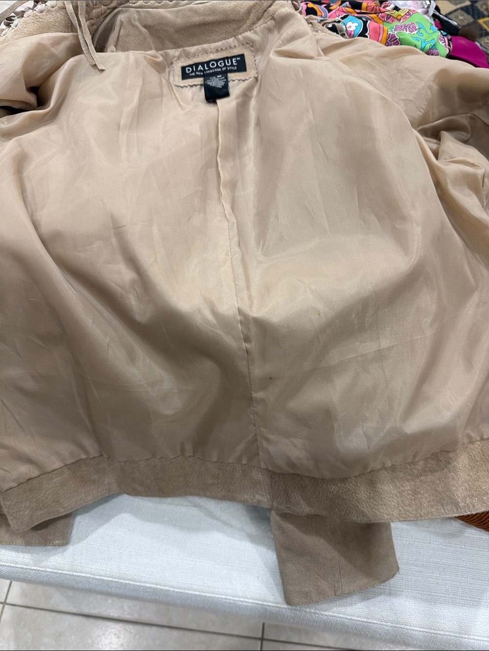 Vintage Y2K Dialogue Fringe Trim Suede Jacket Size Medium - Picture 7 of 7